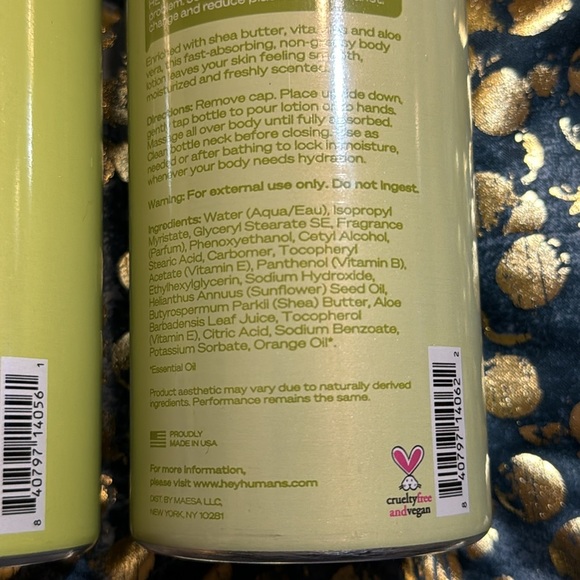 Hey Humans Naturally Derived Body Wash & lotion Banana Aloe Vegan/Cruelty free - Picture 8 of 8